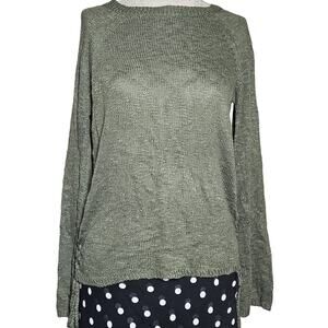 Green Lace up Side Sweater Size Medium